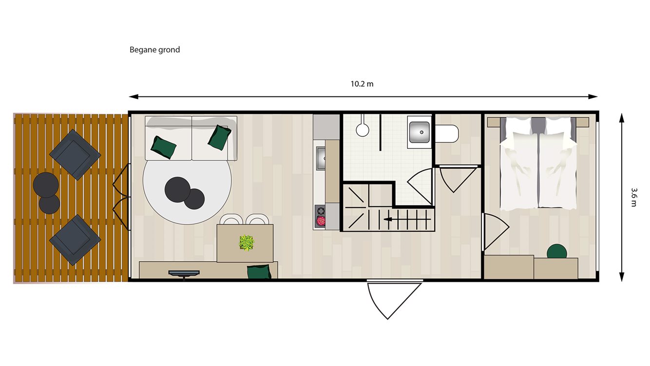 4pers vakantiehuisje Strandplevier Molecaten Park Waterdunen plattegrond 01