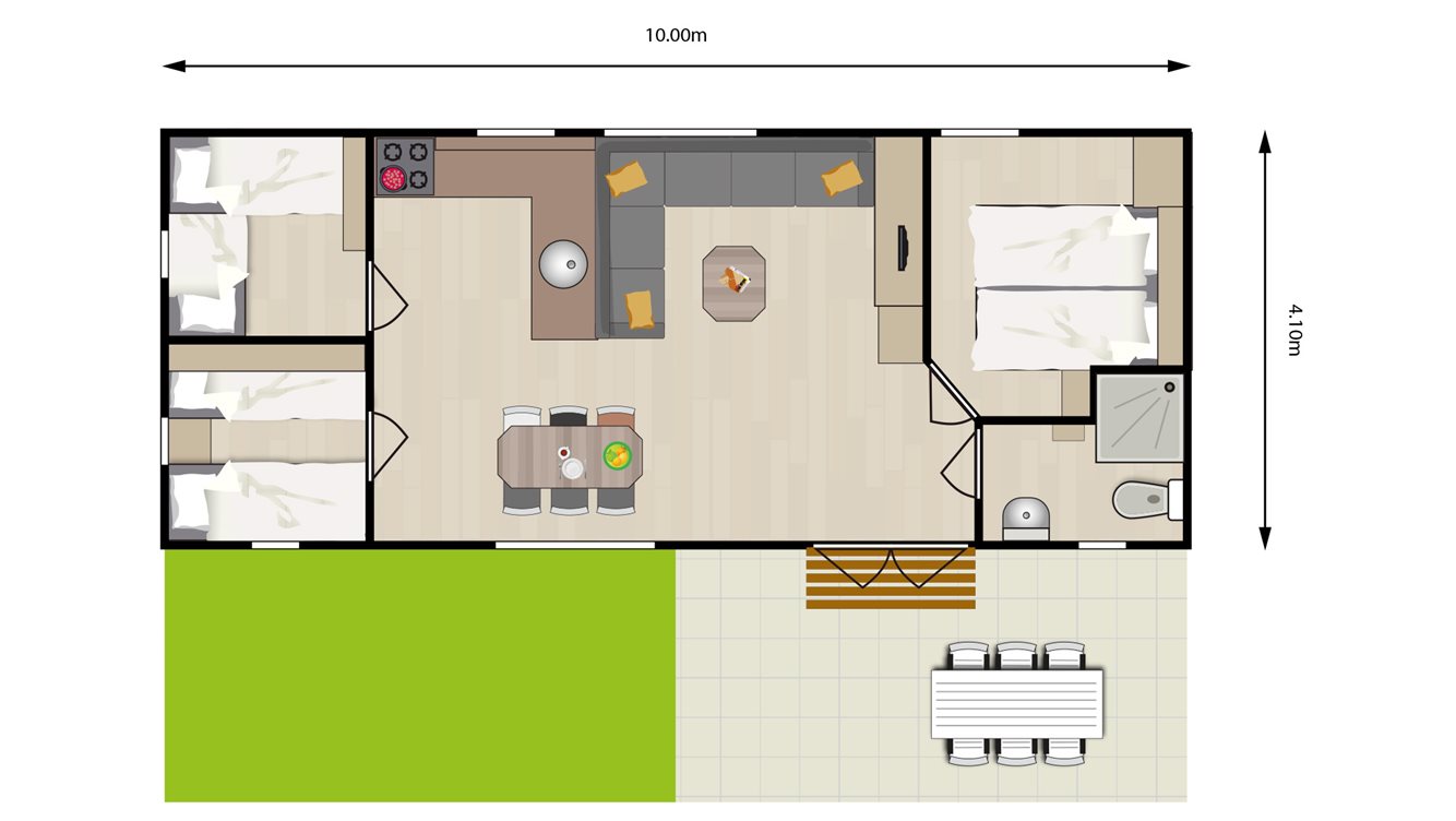 6pers chalet Strandloper Molecaten Park Wijde Blick plattegrond