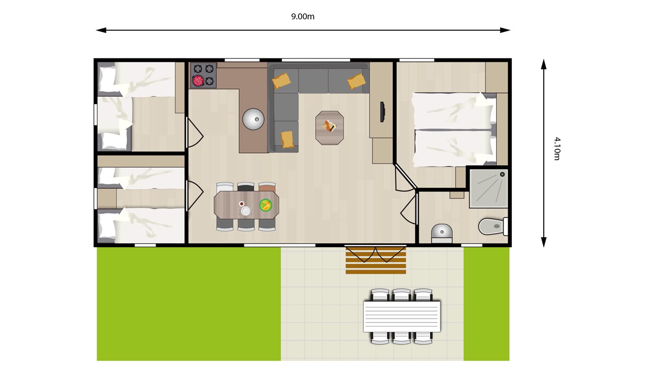 6pers chalet Watersnip Molecaten Park Wijde Blick plattegrond